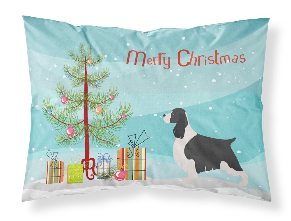 2649 BB8435PILLOWCASE English Springer Spaniel Christmas Fabric Standard
